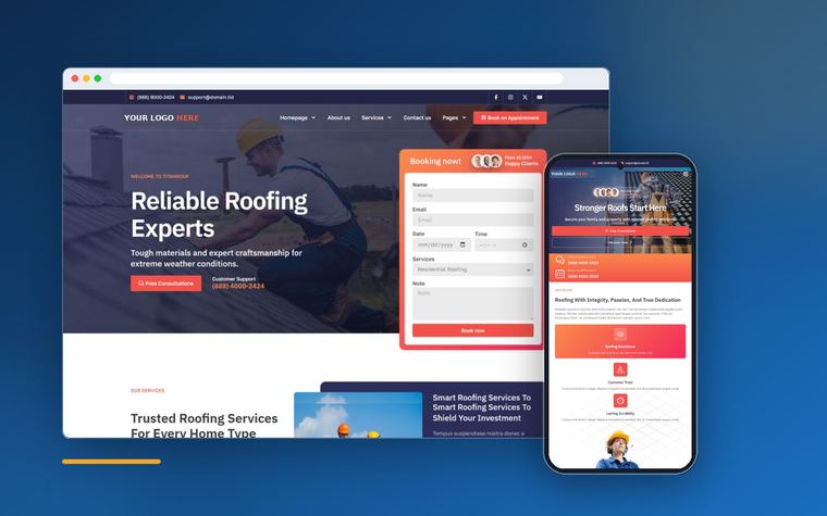 Conversion Machine demo site shown on desktop and mobile