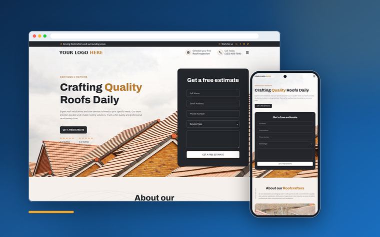 Premium Build demo site shown on desktop and mobile