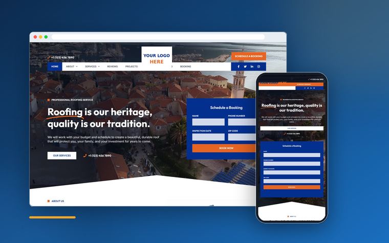 Trusted Tradition demo site shown on desktop and mobile